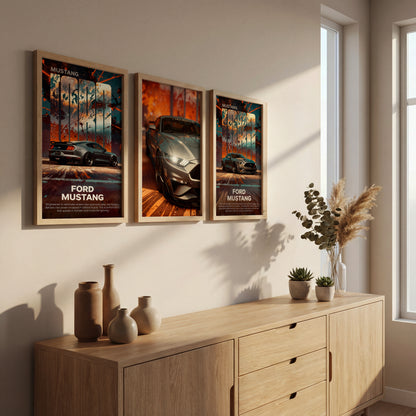 Ford Mustang Wall Art Set of 3