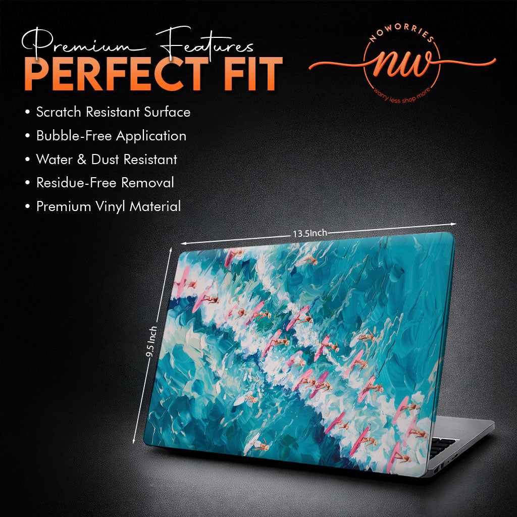 Ocean Surfers Oil Paint Style Laptop Skin