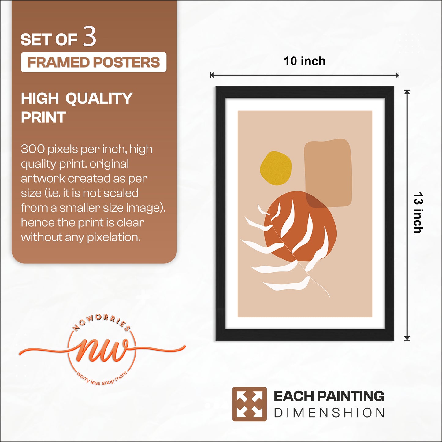 Contemporary Abstract Wall Art Set of 3