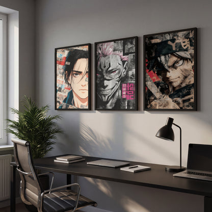 Anime Heroes Wall Art Set of 3