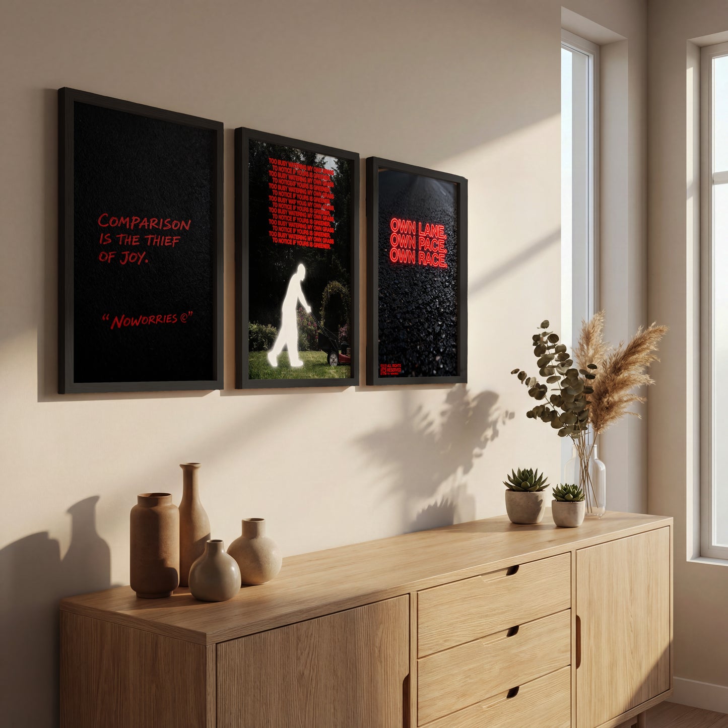 Motivational Quote Wall Art Set of 3