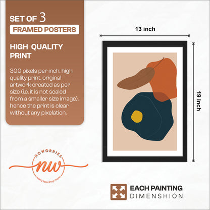 Modern Abstract Wall Frames Set of 3