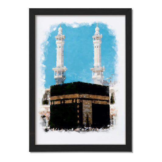 Kaaba Watercolor Islamic Wall Art