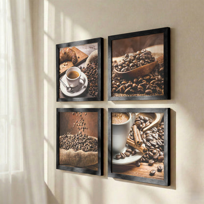 Rustic Coffee Wall Art Set of 4