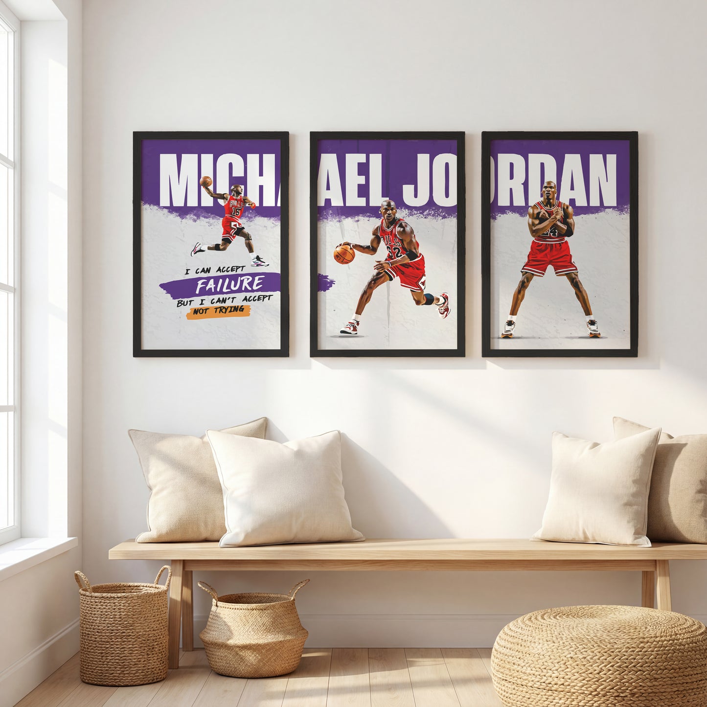 Michael Jordan Motivational Wall Art Set of 3