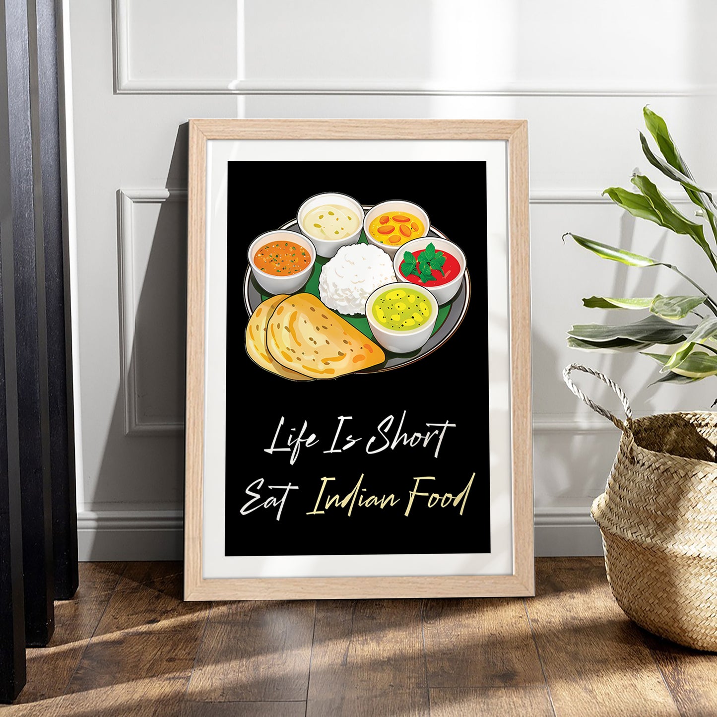 Indian Food Lover Wall Frame Set of 1