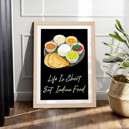 Indian Food Lover Wall Frame Set of 1