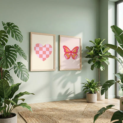 Heart & Butterfly Framed Set
