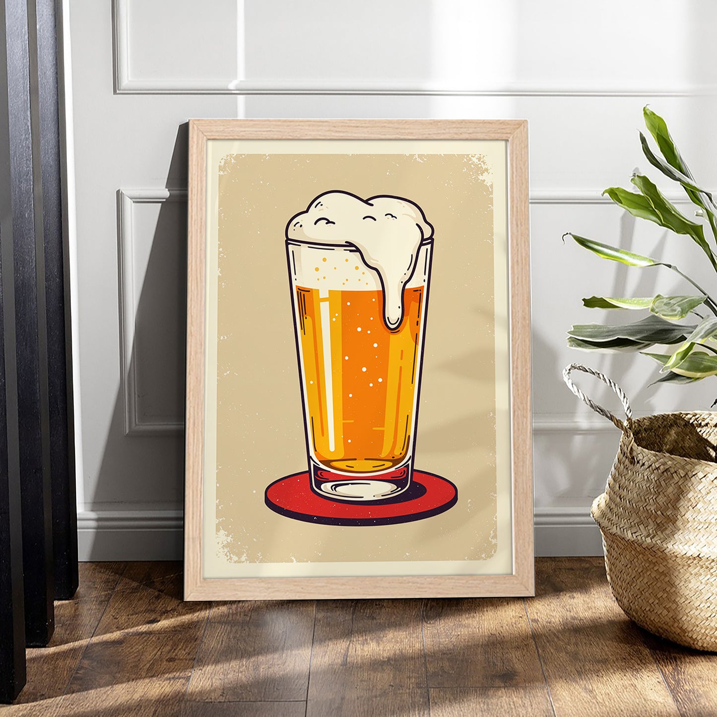 Beer Glass Illustration Frame Set of 1