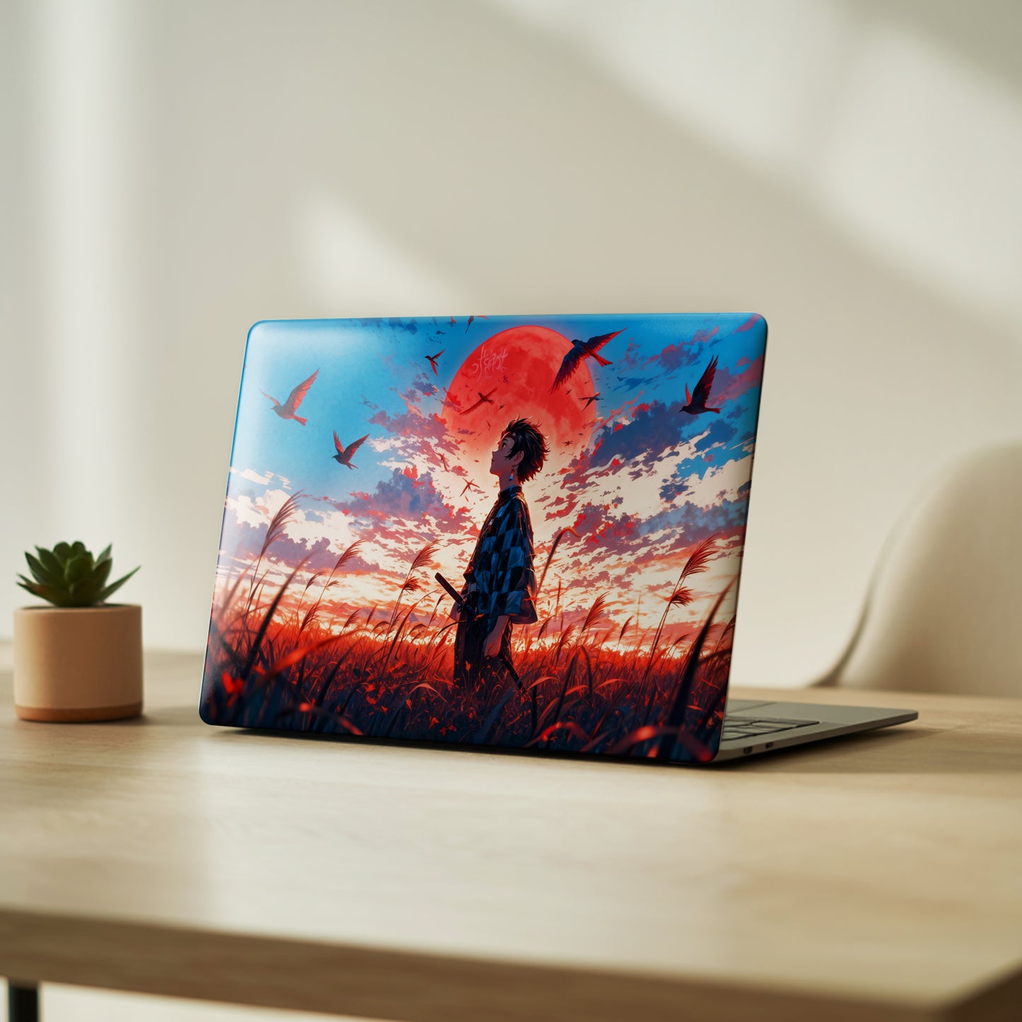 Demon Slayer Sunset Cinematic Anime Landscape Laptop Skin