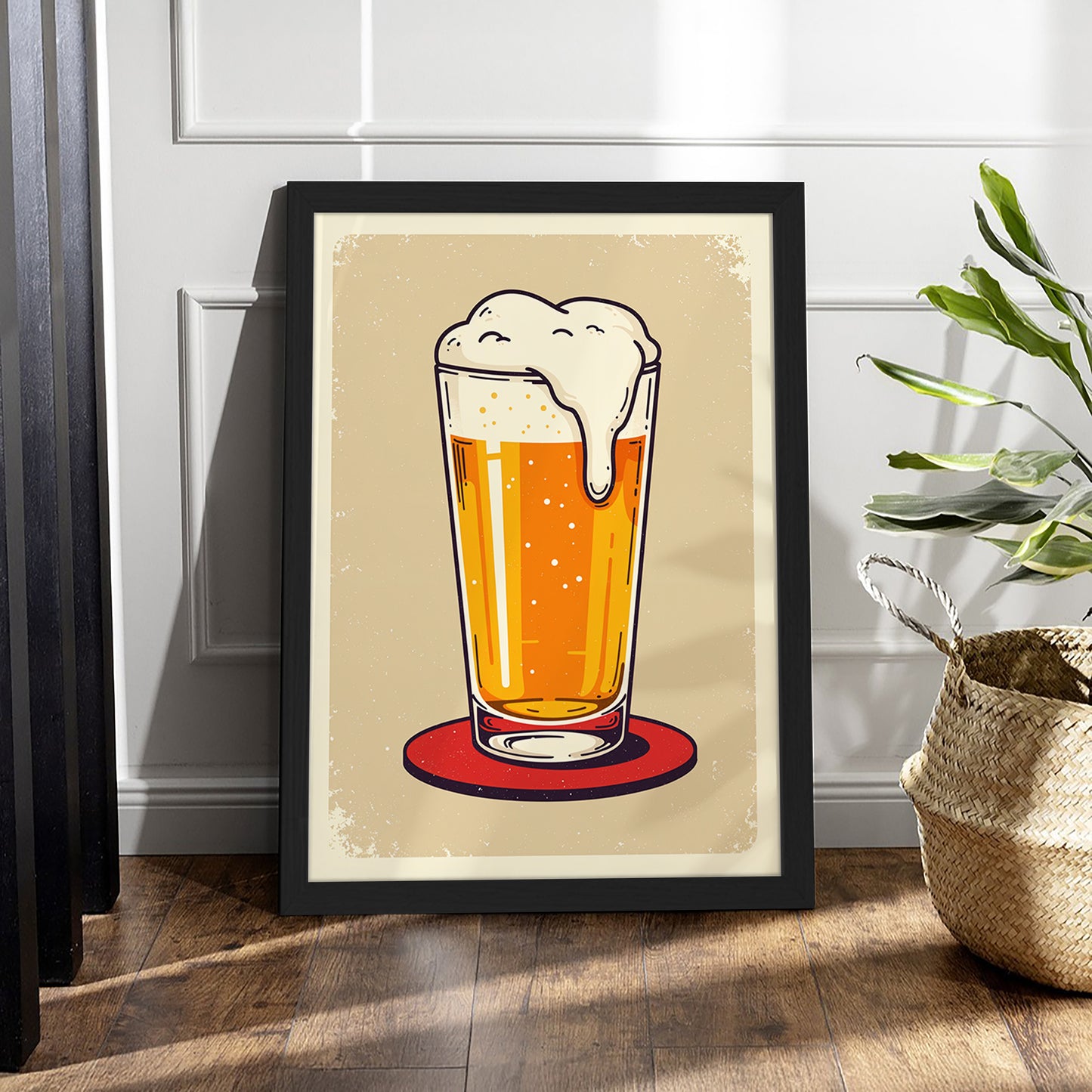 Beer Glass Illustration Frame Set of 1