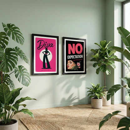 Diva Motivational Wall Art Set of 2