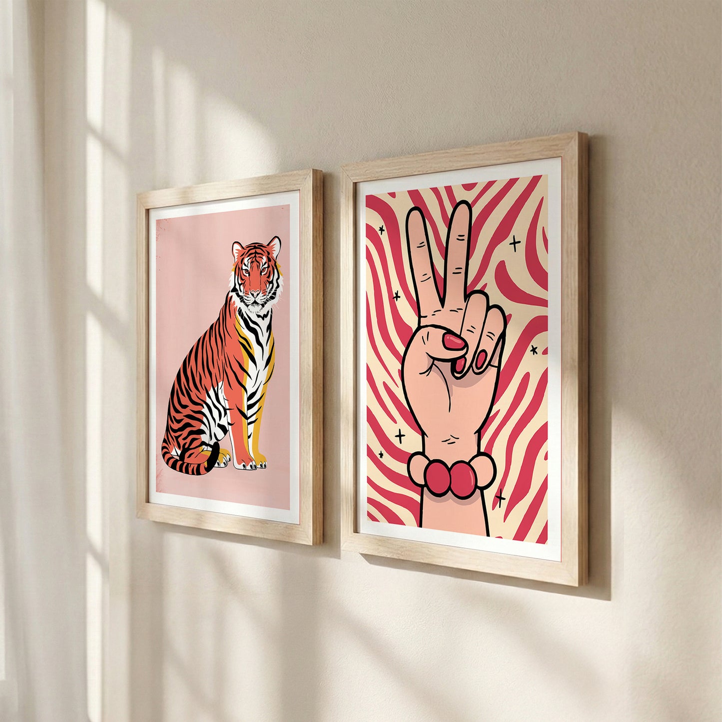 Peace & Power Modern Pop Art Wall Art Set of 2
