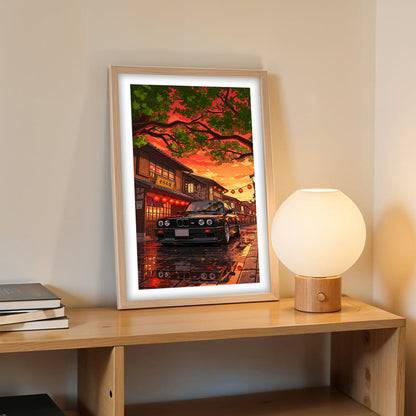 Retro BMW at Sunset Street Wall Frame