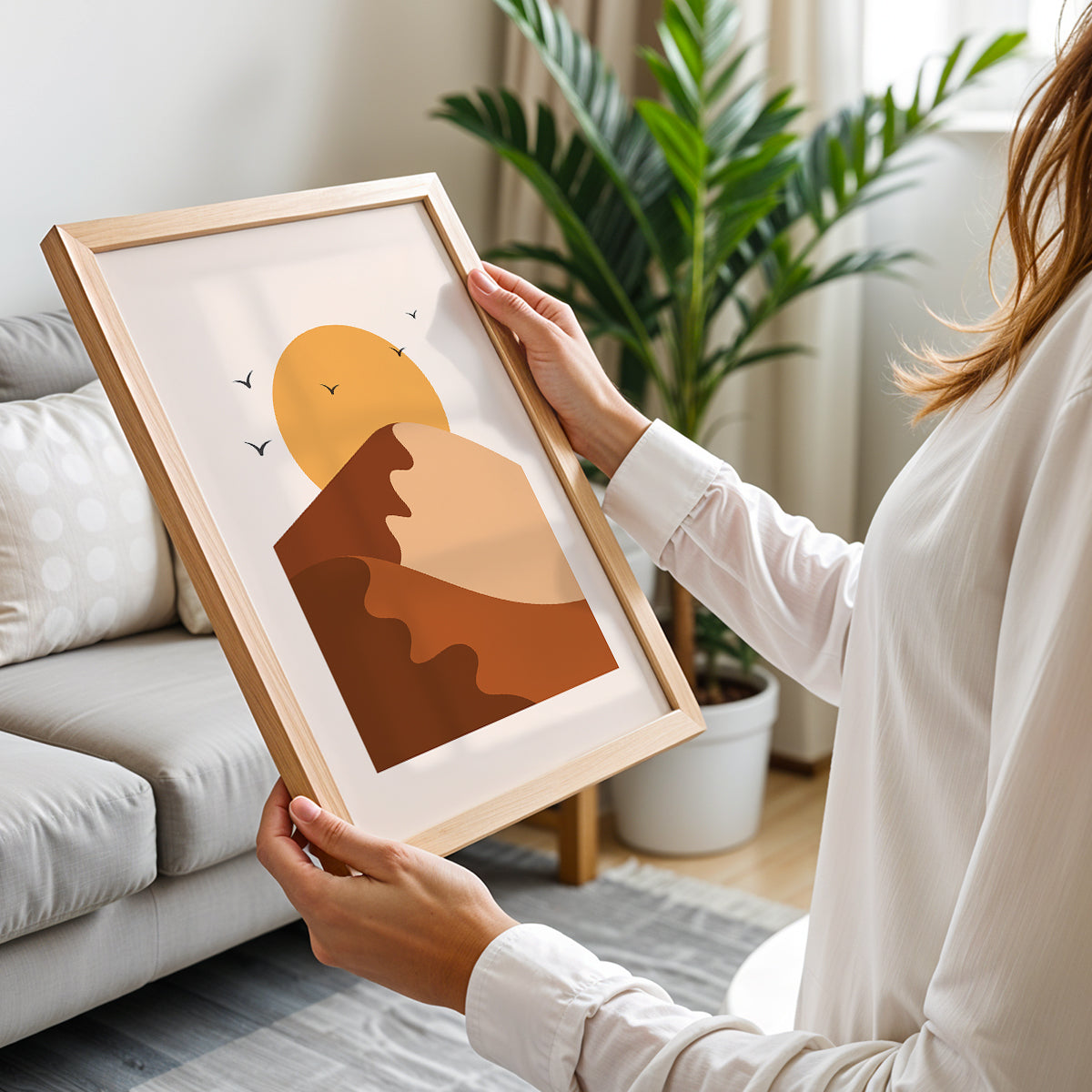 Abstract Desert Sun Landscape Wall Art