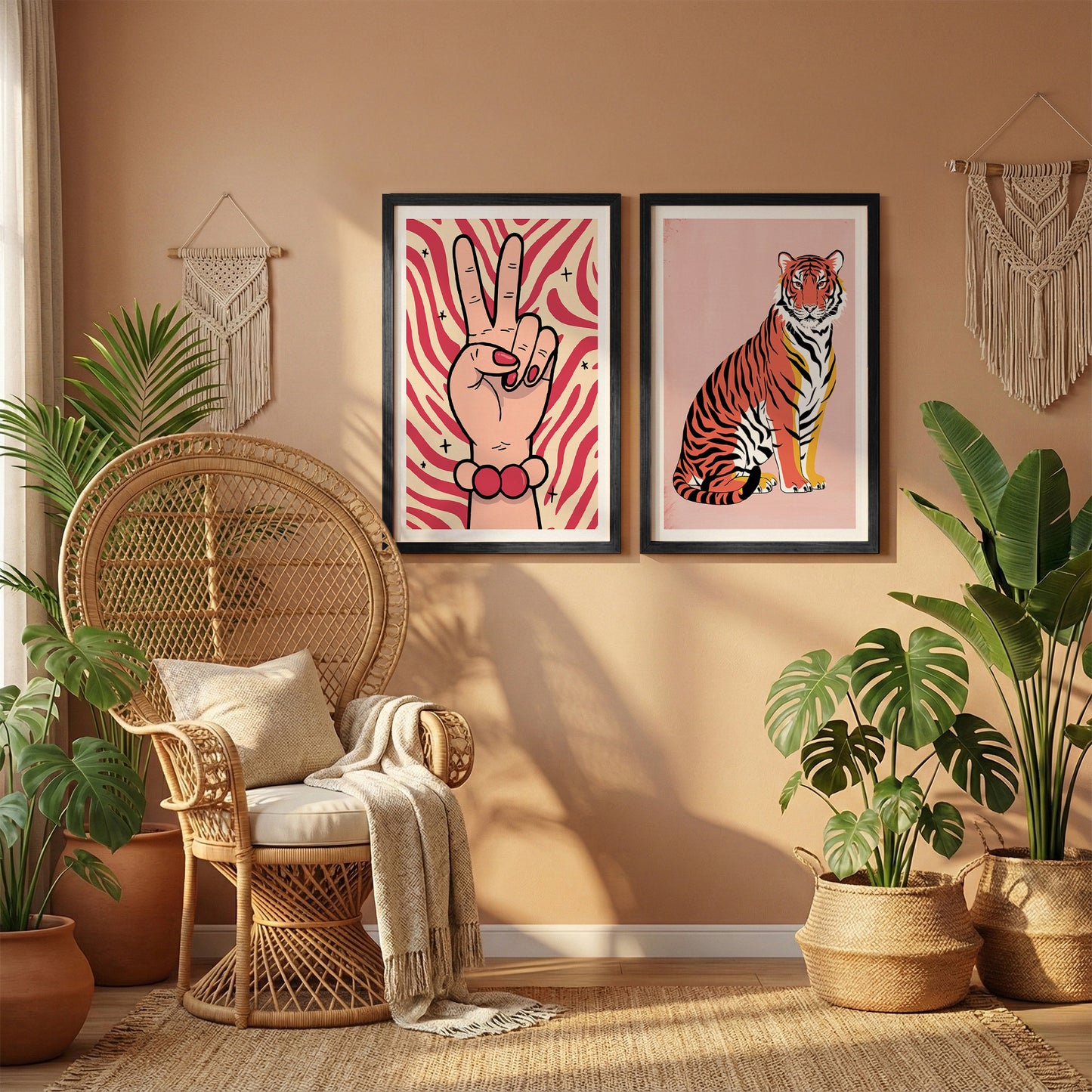 Peace & Power Modern Pop Art Wall Art Set of 2