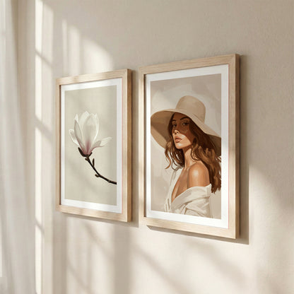 Magnolia & Portrait Wall Art Set