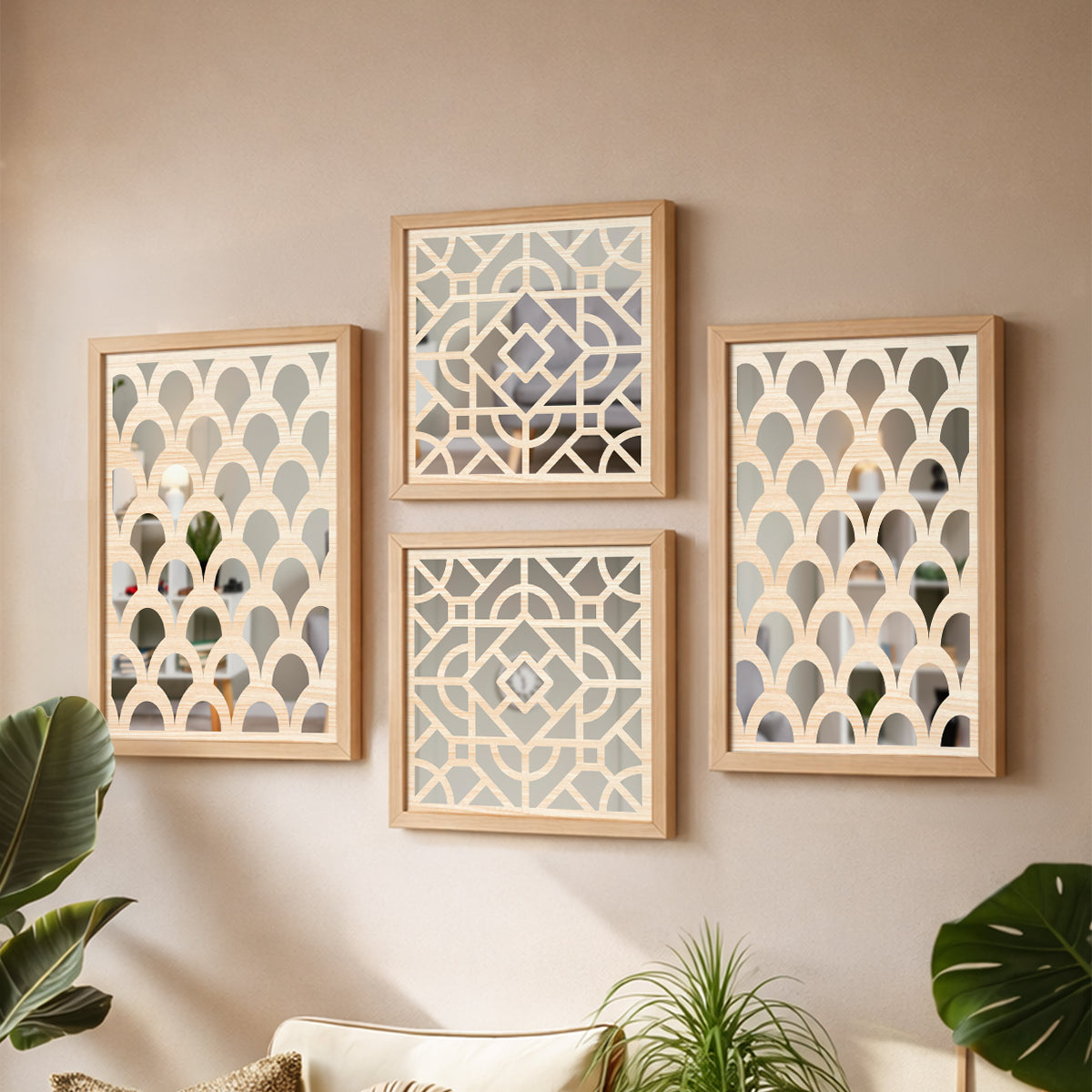 Scallop Arch Mirror Set Set of 4