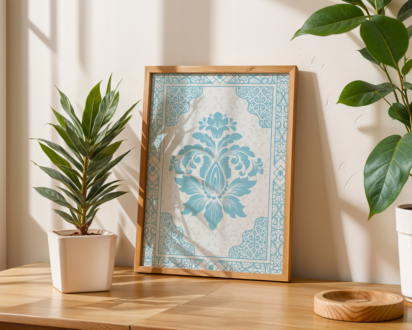 Blue Ornamental Pattern Frame