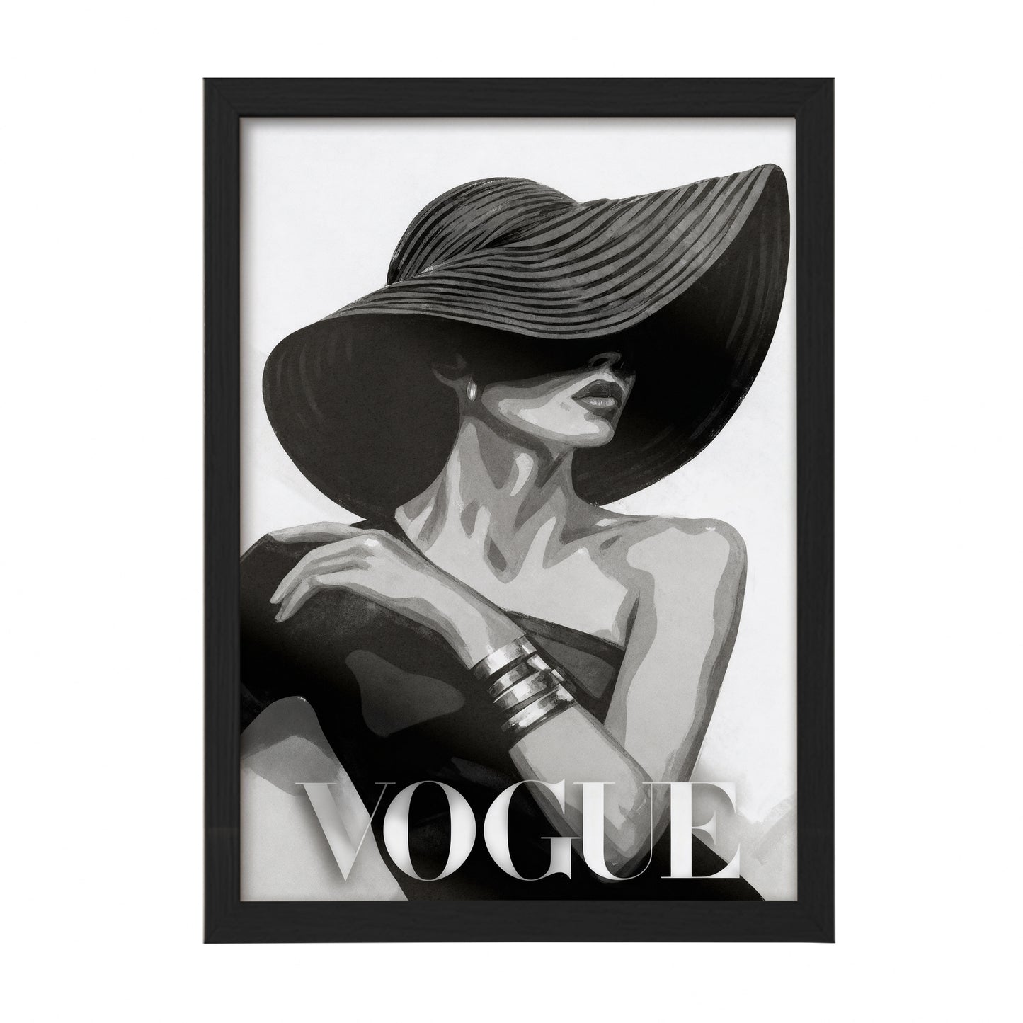 VOGUE Fashion Lady Black & White Framed Wall Art