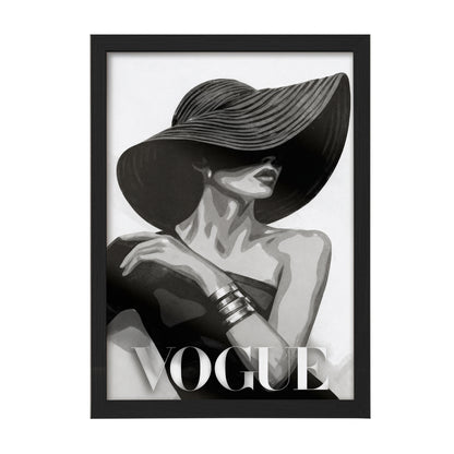 VOGUE Fashion Lady Black & White Framed Wall Art