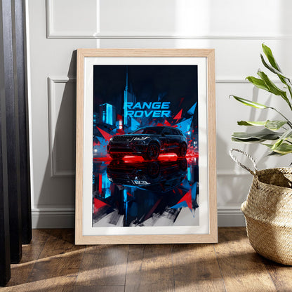 Range Rover Neon Night Wall Frame
