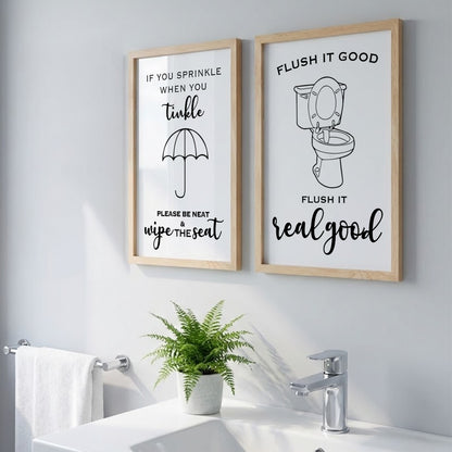 Flush It Good Bathroom Wall Decor Set of 2