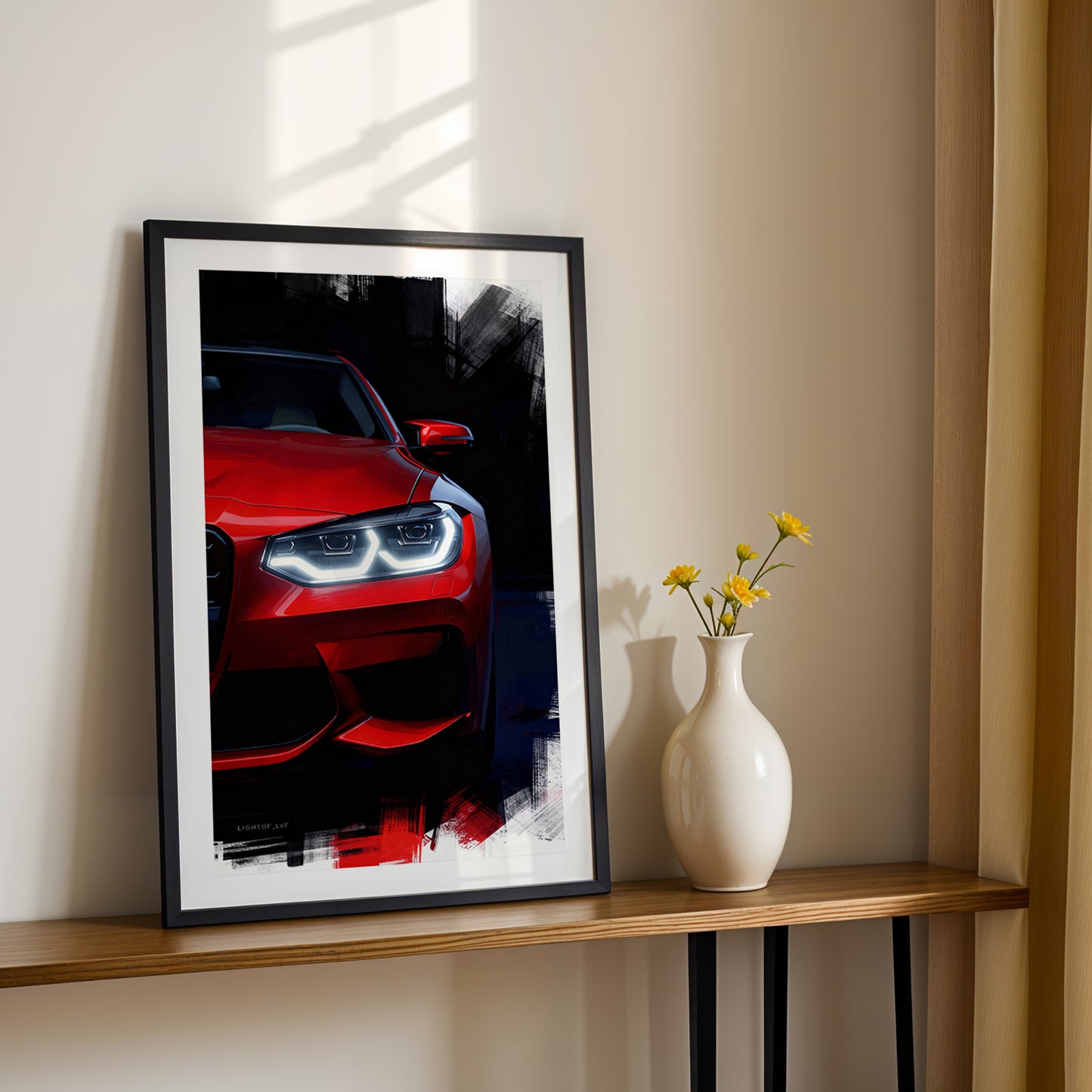 Neon Drift Car Wall Frame Set