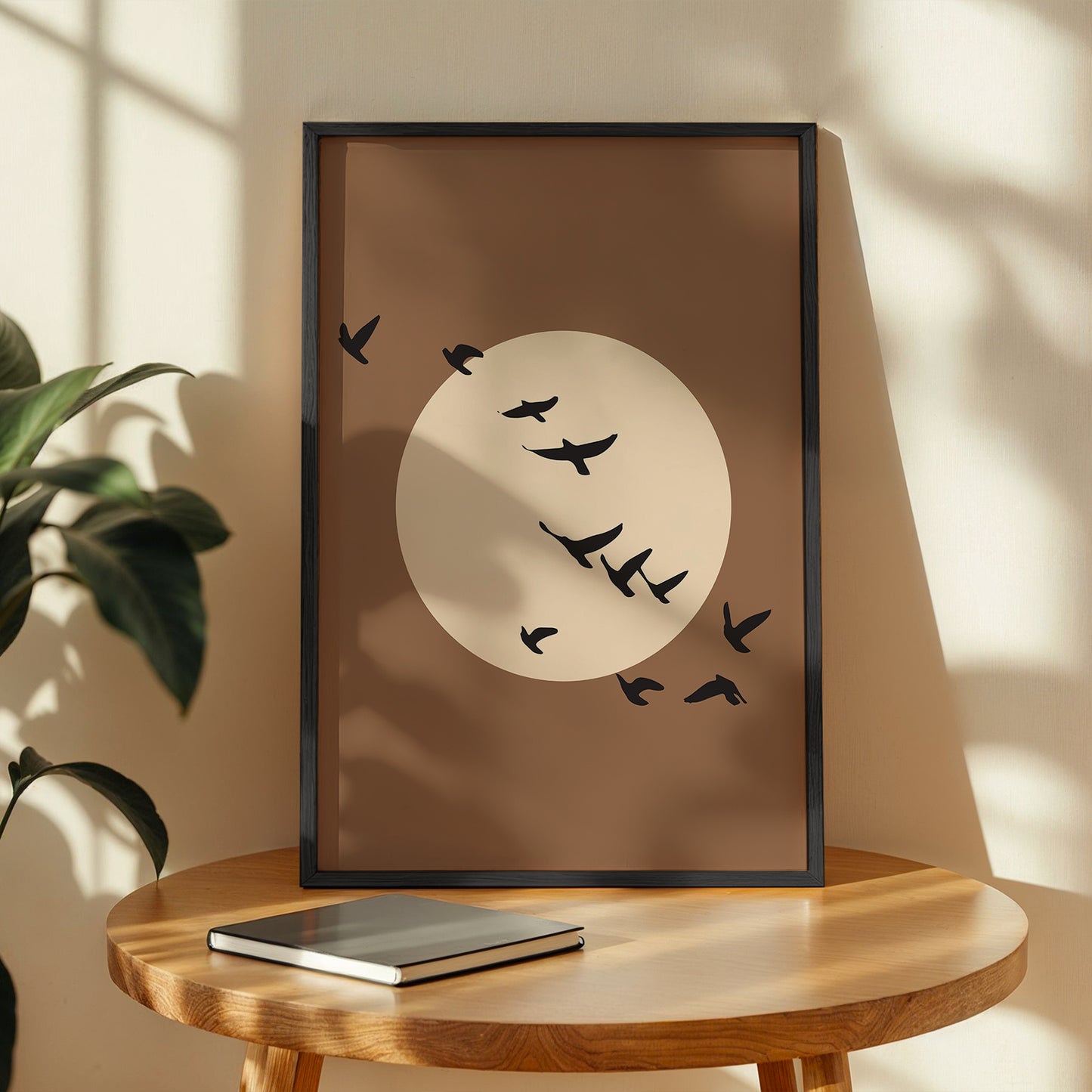 Moonlit Birds Minimalist Celestial Wall Art