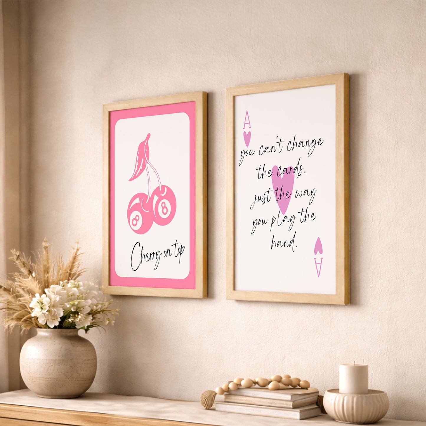 Cherry & Motivational Typography Print Set