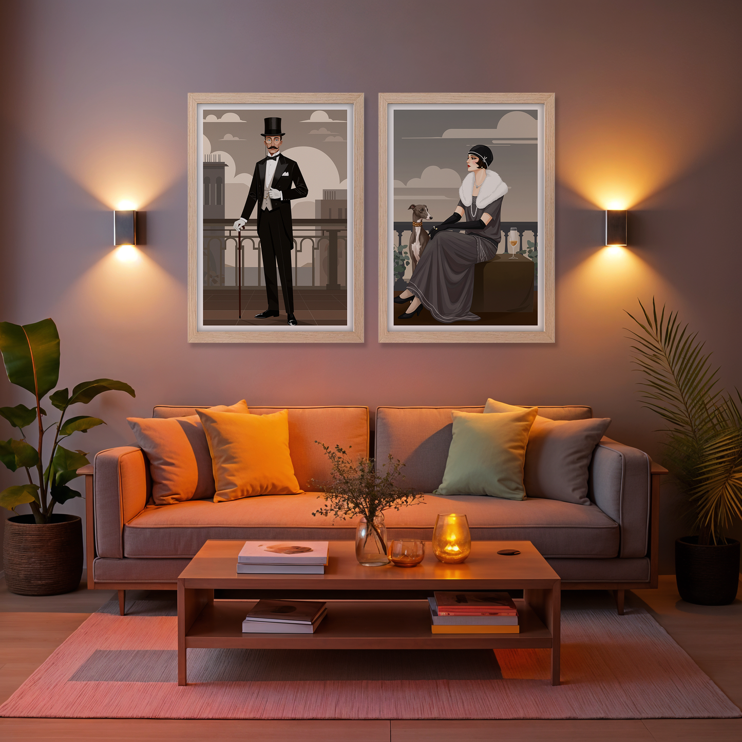 Vintage Romance – Classic Retro Couple Wall Art Set