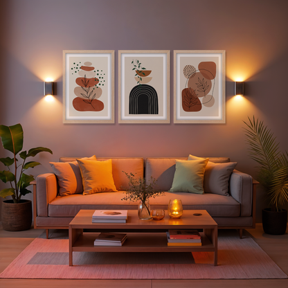 Terracotta Abstract Trio Wall Frame