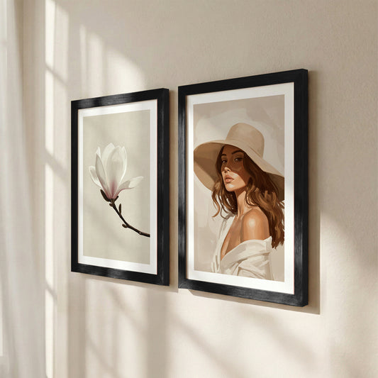 Magnolia & Portrait Wall Art Set