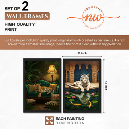 Majestic Jungle Cats Wall Art Set
