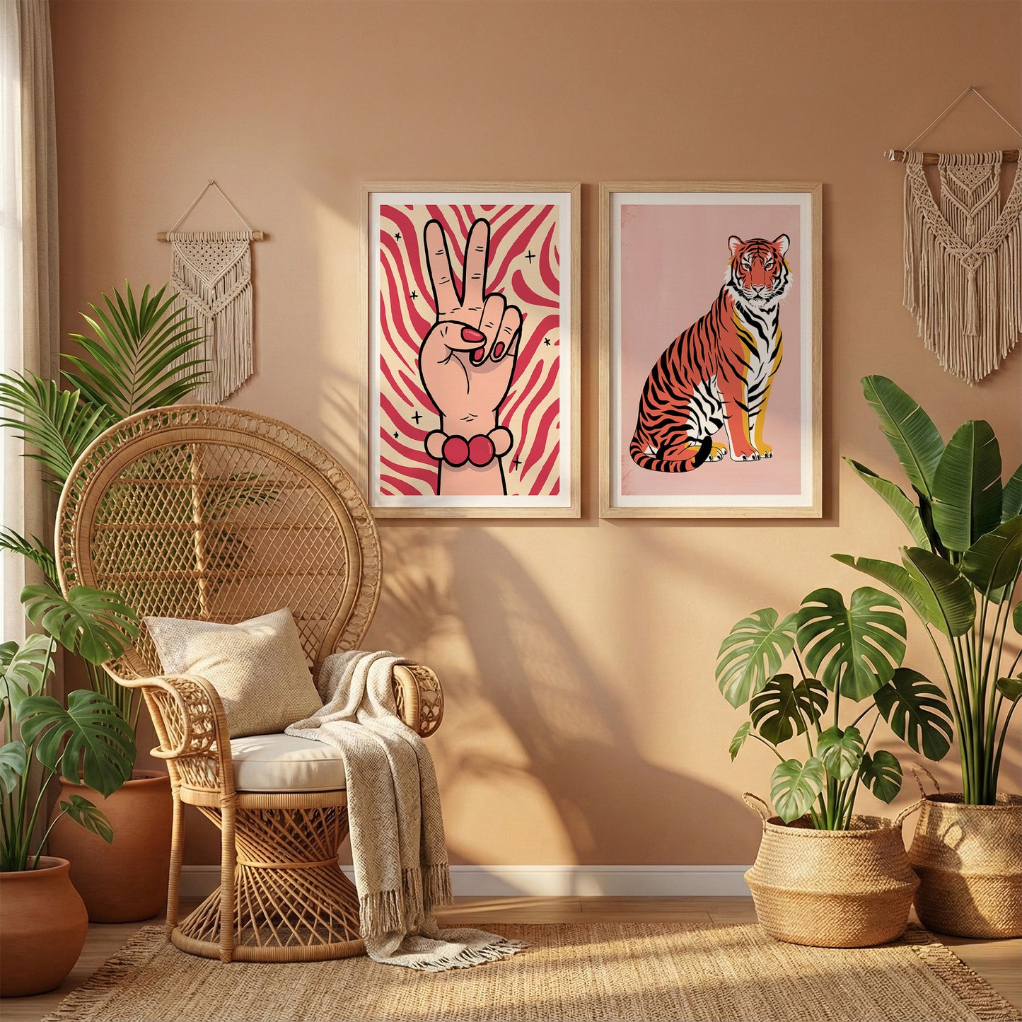 Peace & Power Modern Pop Art Wall Art Set of 2