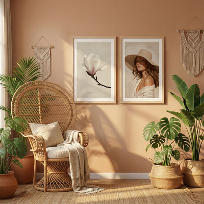 Magnolia & Portrait Wall Art Set