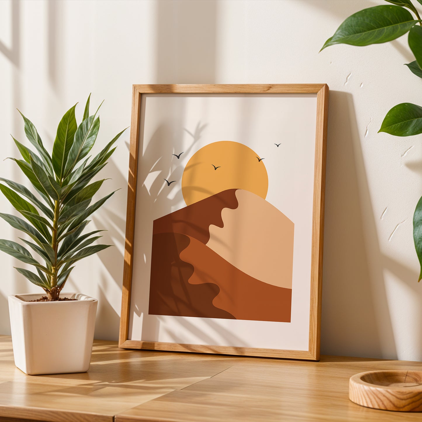 Abstract Desert Sun Landscape Wall Art
