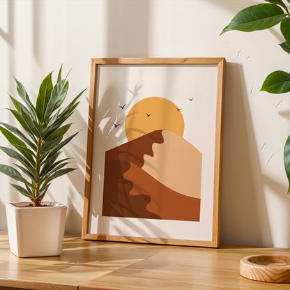 Abstract Desert Sun Landscape Wall Art