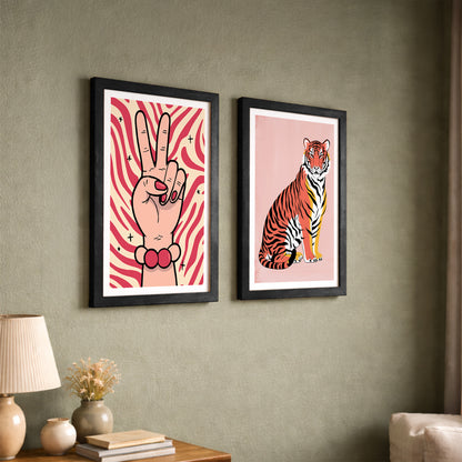 Peace & Power Modern Pop Art Wall Art Set of 2