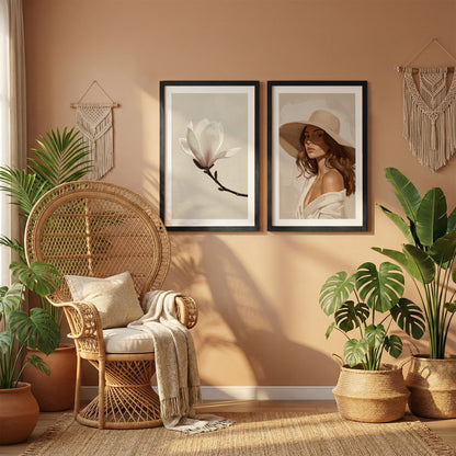 Magnolia & Portrait Wall Art Set