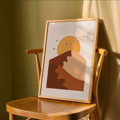 Abstract Desert Sun Landscape Wall Art