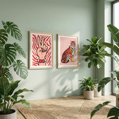 Peace & Power Modern Pop Art Wall Art Set of 2
