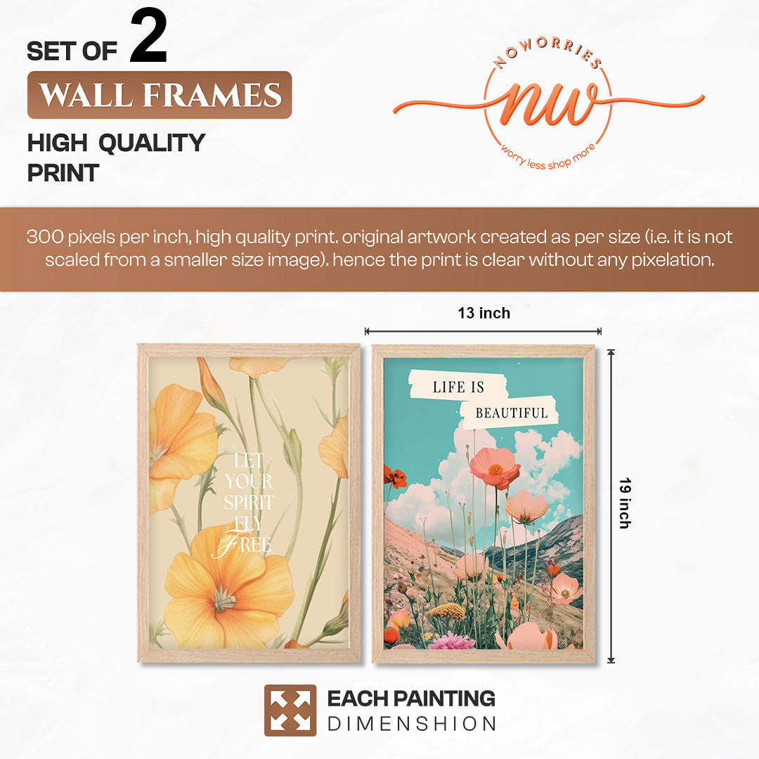 Life is Beautiful Wall Art Set of 2
