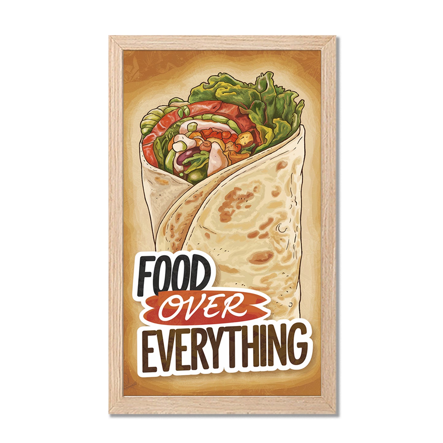 Food Over Everything Wall Frame Set of 1
