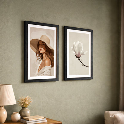 Magnolia & Portrait Wall Art Set
