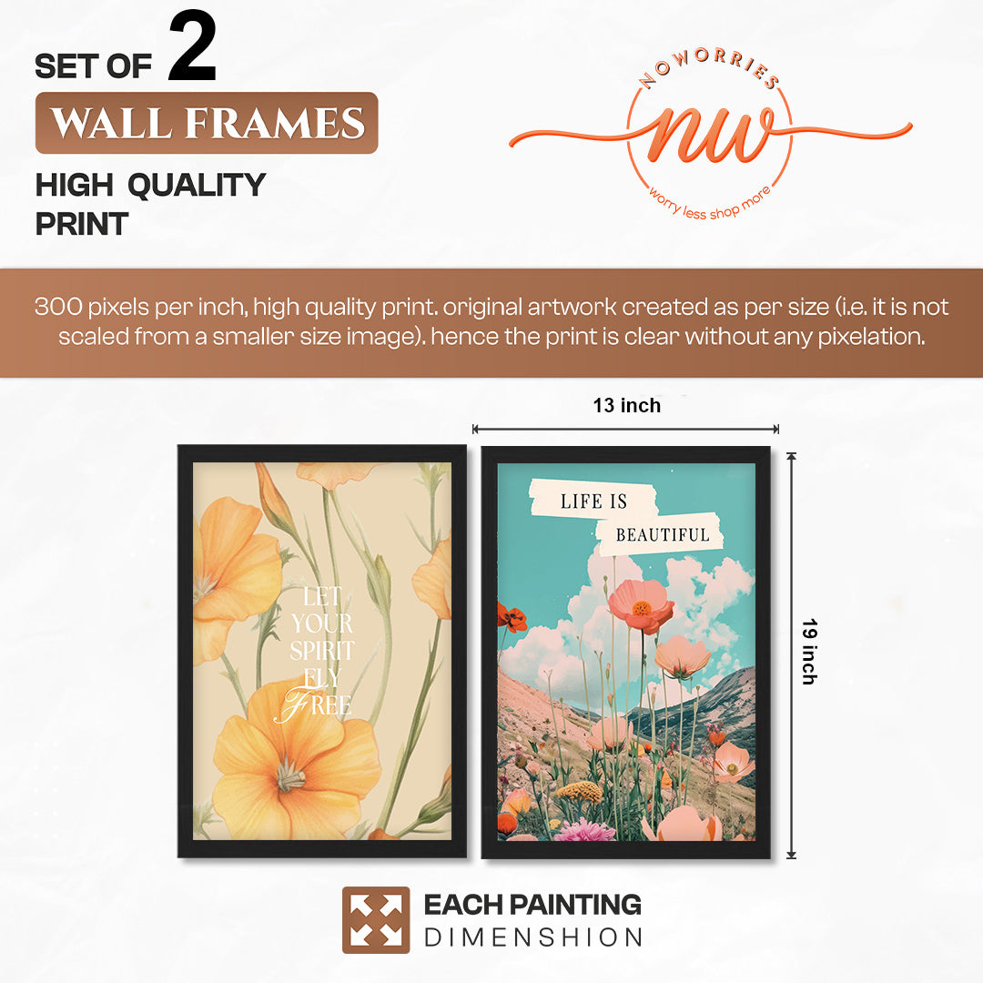 Life is Beautiful Wall Art Set of 2
