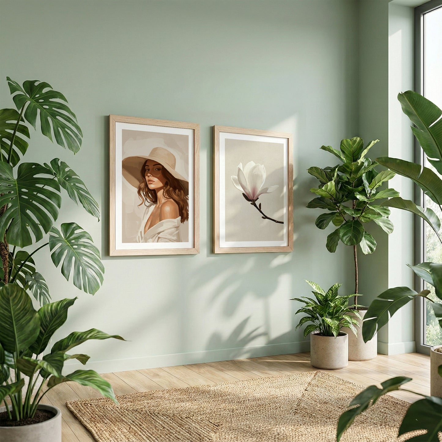 Magnolia & Portrait Wall Art Set