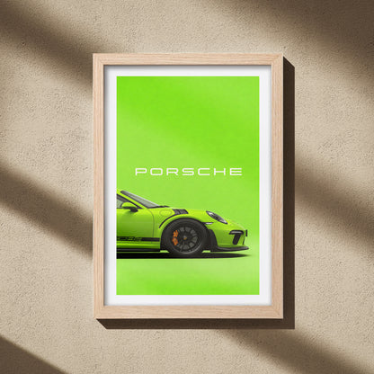 Porsche GT3 RS Green Wall Frame