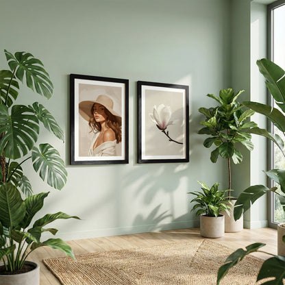Magnolia & Portrait Wall Art Set