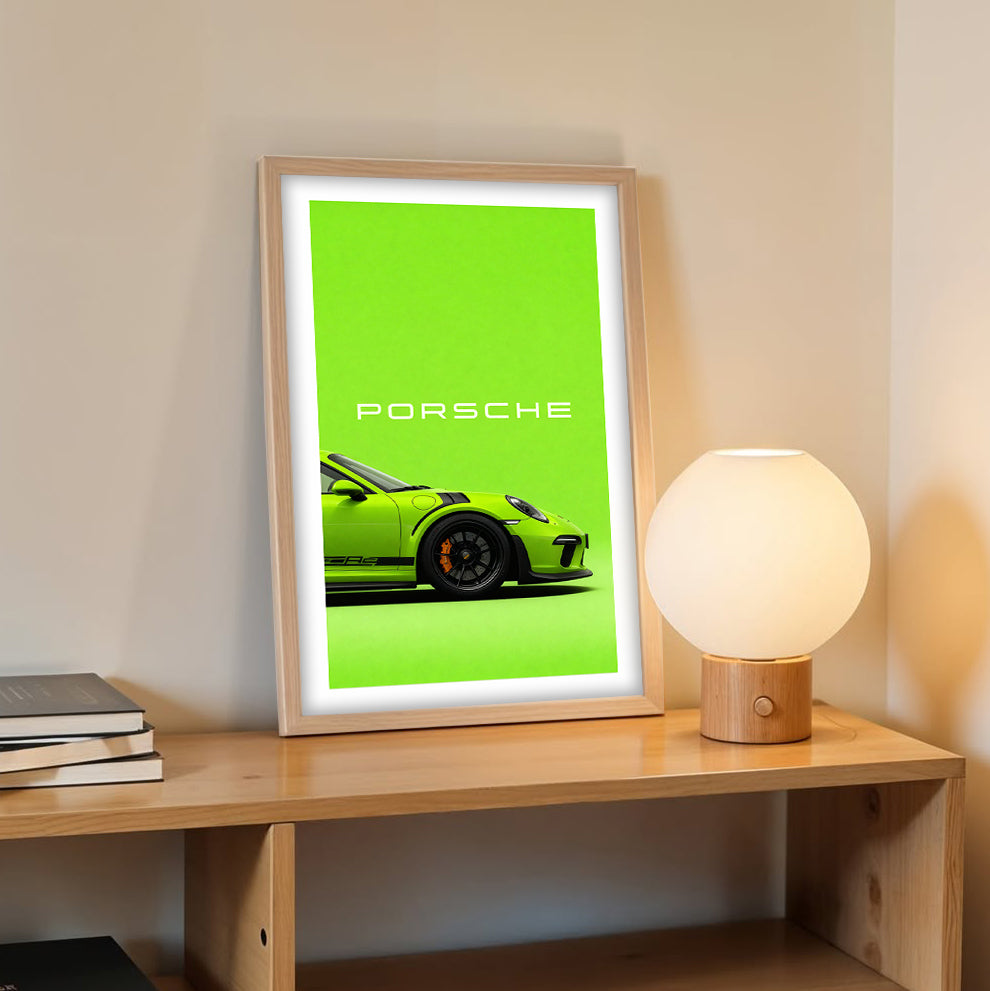 Porsche GT3 RS Green Wall Frame